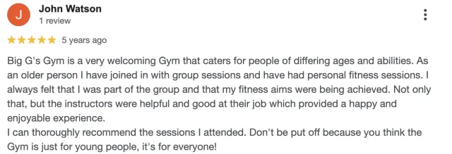 Big G Fitness member review 15