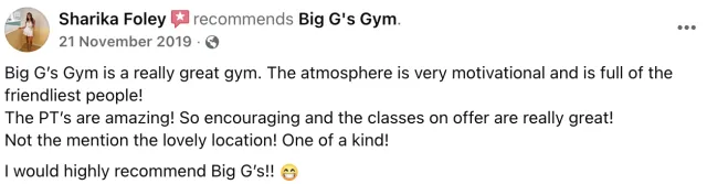 Big G Fitness member review 17